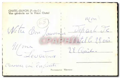 Châtel-Guyon (P.-de-D.) — Ogólny widok starego Châtel — Fot. Gobier BACON — Rewers