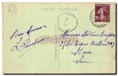 La Bourboule — Widok ogólny — G. D'O. nr 888 — Rewers