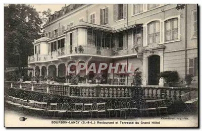 Bourbon-Lancy — Restaurante e Terrasse do Grand Hôtel — Chandloux, imp.-édit.