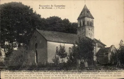 Igreja de Saint-Point — Lembranças de Lamartine — editor Armand Léleux, n°4