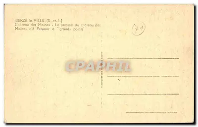 Zamek Mnichów - Prasa do "dużych punktów" — Berzé-la-Ville (S.-et-L.) — Rewers