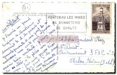 Montceau-les-Mines — Rue de la Coudraie — Imp. Bourgoin — Verso