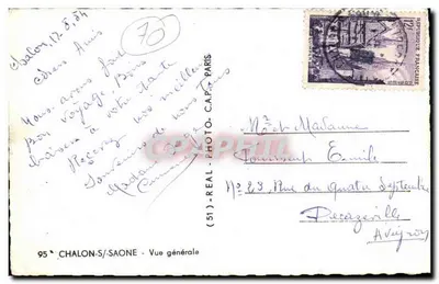 Chalon-sur-Saône — Widok ogólny — (51) - REAL - PHOTO - PARIS — Rewers
