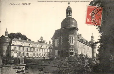 Castelo de PIERRE — Coleção dos Castelos da Borgonha, Fototipia Bourgeois Frères Chal-en-Saône