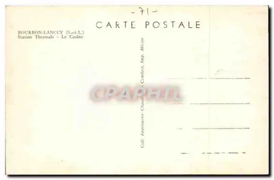 Bourbon-Lancy — O Casino — Impressora Chandloux, Gombier — Verso