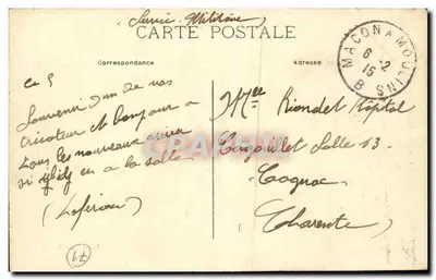Digoin - Rue Nationale — visão da rua com comércios — J. Roche, editor — Verso