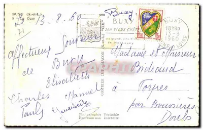 Stary zamok w Buxy — widok z ulicy zamkowej — wydawca Cunz — Rewers