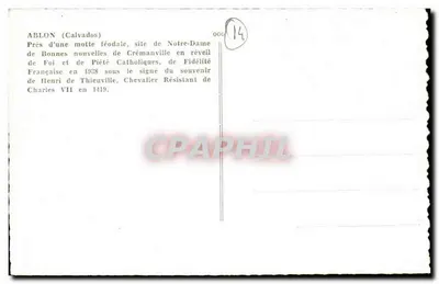 Ablon (Calvados) — local da Nossa Senhora das Boas Novas de Crémanville — n° 14 — Verso