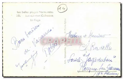 Luc-sur-Mer (Calvados) — Plaża — Spółka 'Jagédubon' — Wyd. Normandzkich, Le Cadbay, St-Pierre-Eglise — Rewers