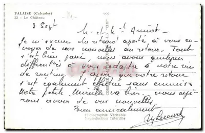 FALAISE (Calvados) — Le Château — CIM — Verso