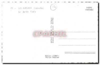 Luc-sur-Mer — O Jardim Público — Edições Gaby, Nantes — Verso
