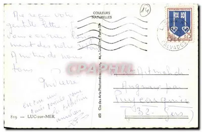 LUC-sur-MER — Pamiątka — Spółka Artystycznych Fotomechanik, nr 819 — Rewers