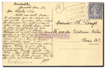 COURSEULLES-sur-MER (Calvados) — A praia vista da ponte — Editado Peerrier, n° 3086 — Verso
