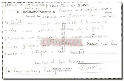 Saída do porto — OUISTREHAM (Calvados) — Edições Gaby — Verso