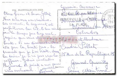 Blonville-sur-Mer — Souvenir — Réal-Photo, n°1580 — Verso