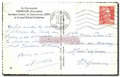 Honfleur — Stary port i nabrzeże św. Katarzyny — Greff — Rewers