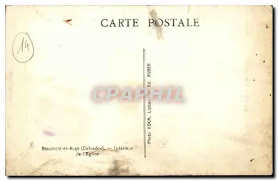 Beaumont-en-Auge (Calvados) — Wnętrze kościoła — Photo KOCA, Éd. AUBER — Rewers