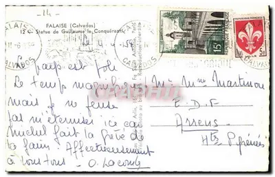 Estátua de Guilherme o Conquistador — Falaise (Calvados) — Reprodução histórica — Verso