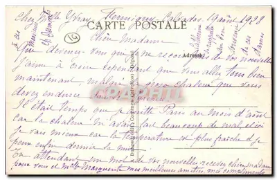 U Pani Yvray, Tournigues-Calvados — pocztówka datowana na kwiecień 1928 — wydawca Dubosc (Comines, Calvados) — Rewers