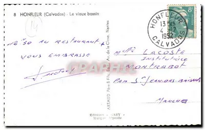 Honfleur — Stary port — Wydawnictwo Gaby, n° H 6766 — Rewers