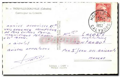 Crucificação à beira do mar — Honfleur — Edições Gaby — Verso