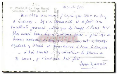 Deauville (La Plage Fleurie) — Hotel du Golf — Wydawnictwo Galair — Rewers