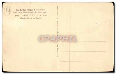 TROUVILLE - O Casino — Vista frontal — editor Le Goube, n° 4107 — Verso