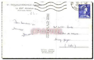 Le Golf Miniature — Trouville-Deauville (Calvados) — Éditions Gaby — Verso