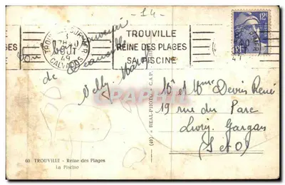 TROUVILLE - Reine des Plages — La Piscine — editore C.A.P. n°60 — Verso