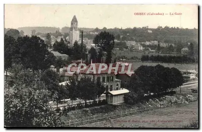 Orbec (Calvados) — A Estação — Coleção P. Bunel, fot. edit. Vilmontiers (Orne)
