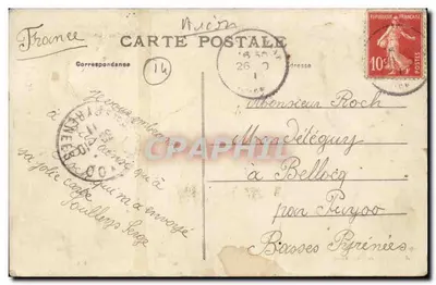 Trouville-Aviação - Chegada ao Havre — A. Burgun, editor, Caen — Verso