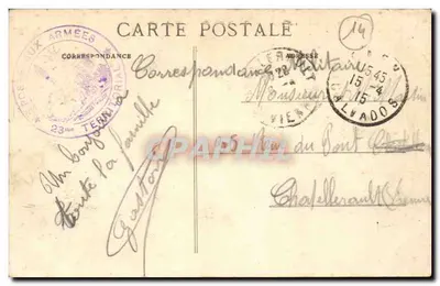Caen — A Caserne Hamelin e o Monumento dos Mobiles — Editor P. R. n°134 — Verso