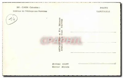 Wnętrze Abbatii Hommes — Caen (Calvados) — Wydawnictwo Gaby — Rewers