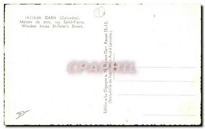 Caen — rue Saint-Pierre — Edición « La Cigogne » — Reverso