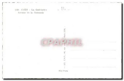 Avenida da Concorde — Caen — editor C.A.P. Paris — Verso
