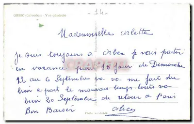 Orbec (Calvados) — Vista geral — editor Walter — Verso