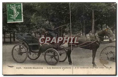 PARIS-Moderne — As mulheres cocheiras — À procura de um bom cliente — C. Malcult, editor, Paris