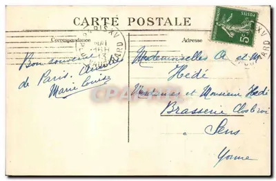 Stazione dell'Est e Piazza di Strasburgo — Parigi — F. F. Parigi, n° 280 M — Verso
