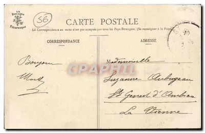 De pittoreske Bretagne — Meisje van Ste-Anne d'Auribieu — Collectie A. Waron, St-Brieuc — Achterkant