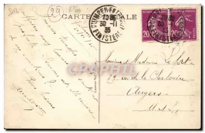 Quiberon — Ponte de Beg er Vil — O Rocha da Águia — Verso