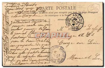 Carnac — Invitados que van la noche anterior a la boda, con cubos decorados, buscan leche destinada a las irlandesas del día siguiente — Reverso