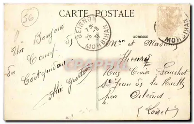 Camp de Coëtquidan (Morbihan) — Avenida dos Pinheiros e barracas de Artilharia — C B-Editor — Verso