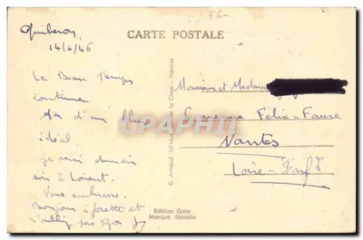 Quiberon (Morbihan) — Punta di Beg-Naud e Rocca di Port-Blanc — Gaby, n. 177 — Verso