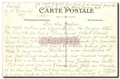 Lorient — El "Calédonien", Escuela de Fusileros Aprendices — En primer plano, el destructor "Boute feu" — Reverso