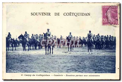 Camp de Coëtquidan — Cavalaria — Esquadrão saindo para manobras — Edição Morice