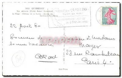 Quiberon, 14 km dal mare — Vista aerea (Cliché Robert Durandoud) — Réal-Photo — Verso