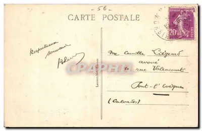 Vannes - Widok z Rady Miejskiej w stronę Garénne i Zamek — wydawca Morbihan, nr 414 — Rewers