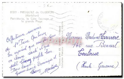 Presqu'île de Quiberon — vue panoramique et paysages — Éditions d'Art JOS — Rewers