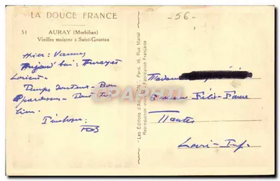 Auray (Morbihan) — Velhas casas em Saint-Goustan — Les Éditions d'Art Français — Verso