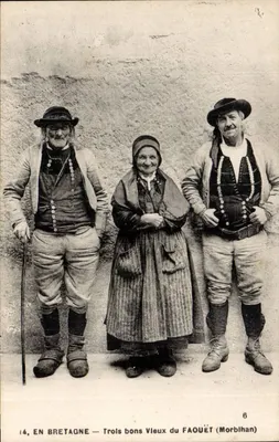 Três bons Velhos do FAOUËT (Morbihan) — Na Bretanha — Editor R. Chapeau, Nantes, n° 6